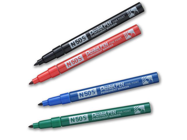 PENTEL Märkpenna perm. N50S rund svart | Kontorsmaterial - Pennor - Märkpennor - Rund spets | Kontorsexperten