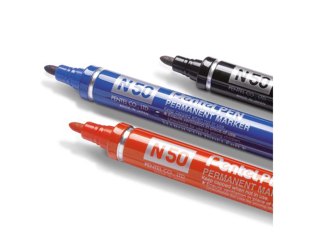 Pentel Märkpenna perm. N50 rund svart | Kontorsmaterial - Pennor - Märkpennor - Rund spets | Kontorsexperten