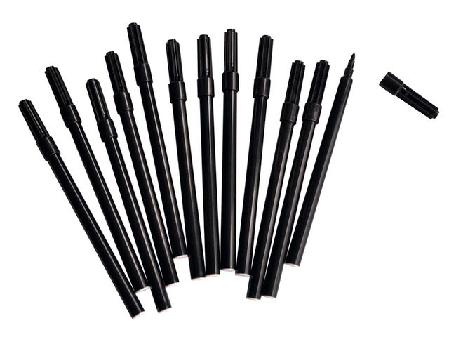 PLAYBOX Fiberpenna fine svarta 12/fp | Skola och förskola - Pennor och tillbehör - Fiberpennor - Standard | Kontorsexperten