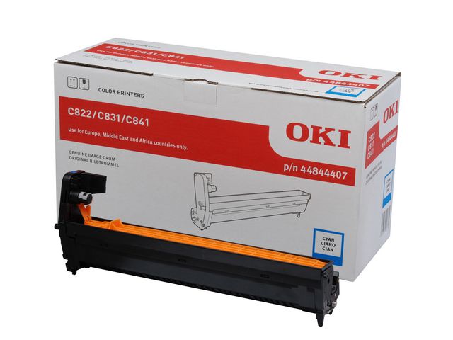 OKI Truma, cyan, singelförpackning, 44844407, kompatibel med C822 | Toner och bläck - Trummor - Trummor OKI | Kontorsexperten