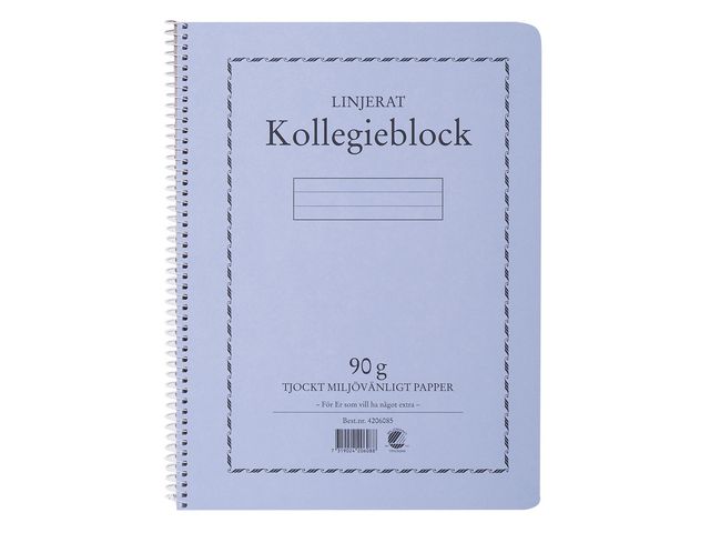 Kollegieblock A4 90g 70 blad linjerat Träfritt papper | Kontorsmaterial - Block och anteckningsböcker - Kollegieblock | Kontorsexperten