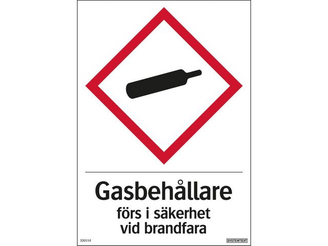 Skylt Gasbehållare 210x297mm | Skyddsutrustning - Säkerhetsmärkning och skyltar - Skyltar | Kontorsexperten