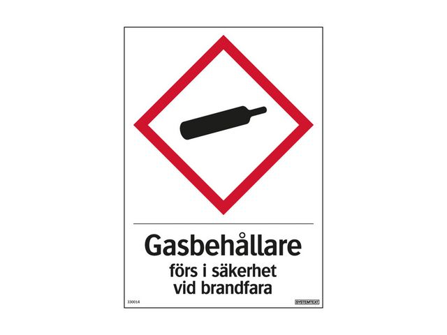 Skylt Gasbehållare 210x297mm | Skyddsutrustning - Säkerhetsmärkning och skyltar - Skyltar | Kontorsexperten