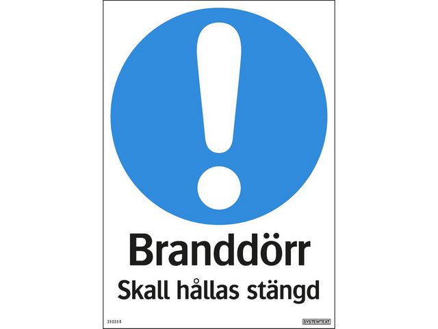 Skylt Branddörr stängd 210x297mm | Skyddsutrustning - Brandskydd och säkerhet - Brandskyltar | Kontorsexperten