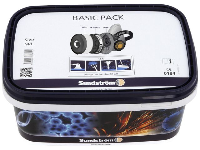 Sundström Halvmask Basic Pack SR 900 M | Skyddsutrustning - Andningsskydd - Halvmasker med filter | Kontorsexperten