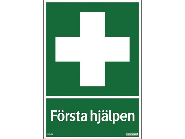 Skylt Första hjälpen 210x297mm | Skyddsutrustning - Säkerhetsmärkning och skyltar - Skyltar | Kontorsexperten