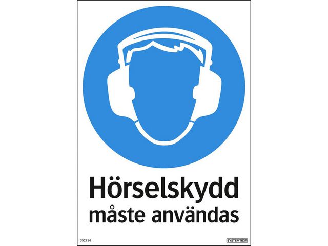 Skylt Hörselskydd 210x297mm | Skyddsutrustning - Säkerhetsmärkning och skyltar - Skyltar | Kontorsexperten