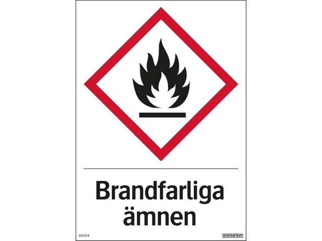 Skylt Brandfarliga ämnen 210x297mm | Skyddsutrustning - Brandskydd och säkerhet - Brandskyltar | Kontorsexperten