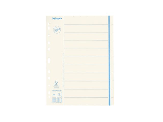 Jopa Pappersregister, otryckt, kraft, 10 delar, A4, vit | Kontorsmaterial - Pärmar och register - Pappersregister | Kontorsexperten