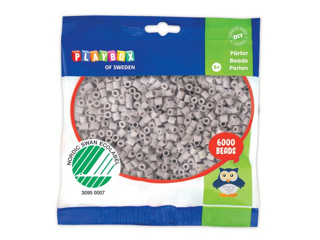 PLAYBOX Rörpärlor grå 6000/fp | Skola och förskola - Hobbymaterial - Nabbipärlor - Rörpärlor | Kontorsexperten