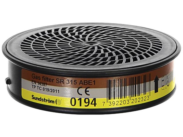 Sundström Gasfilter SR 315 A1B1E1 | Skyddsutrustning - Andningsskydd - Tillbehör | Kontorsexperten