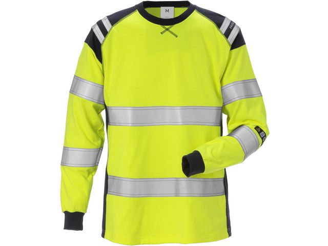 FRISTADS T-Shirt Flam Kl 3 Dam Gul/Marin L | Arbetskläder - Arbetströjor - Flamskyddströjor | Kontorsexperten