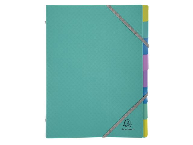 Exacompta Sorteringsmapp 8 flik A4 PP turkos | Kontorsmaterial - Mappar och plastfickor - Sorteringsmappar | Kontorsexperten