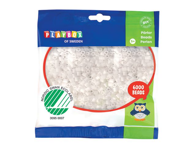 PLAYBOX Rörpärlor vita 6000/fp | Skola och förskola - Hobbymaterial - Nabbipärlor - Rörpärlor | Kontorsexperten