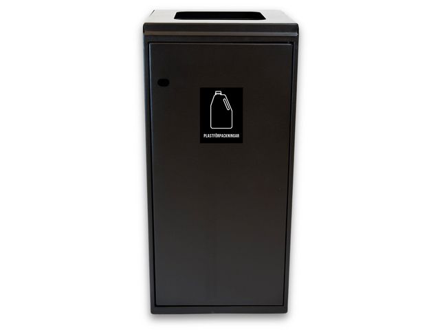 NORDEX Avfallshantering 125l kvadratiskt hål svart | Städ och hygien - Avfallshantering och källsortering - Sortering och återvinning | Kontorsexperten