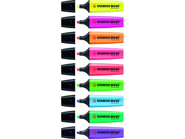 STABILO Överstrykningspenna BOSS Original blå snedskuren spets 2+5mm | Kontorsmaterial - Pennor - Överstrykningspennor | Kontorsexperten