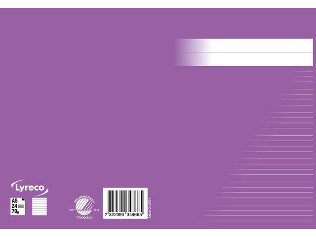 Skrivhäfte A5 linjerat 5+5+5+7mm lila | Skola och förskola - Förbrukning skola häften - Skrivhäften | Kontorsexperten