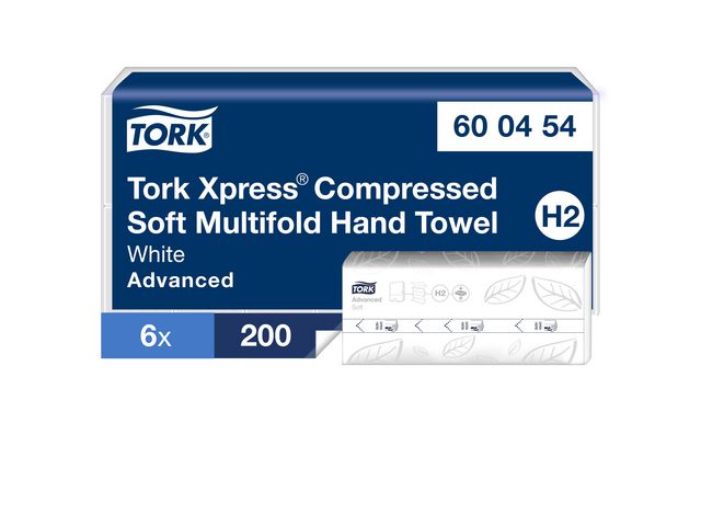 TORK Pappershandduk Xpress Komprimerad Mjuk Multifold Advanced H2 1200/fp | Städ och hygien - Toalettpapper och torkpapper - Pappershanddukar | Kontorsexperten