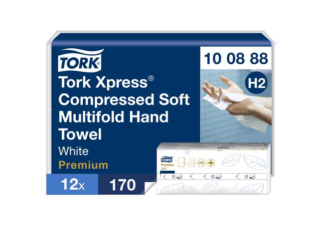 Produktfoto för Tork Pappershandduk Xpress Komprimerad Mjuk Multifold Premium H2