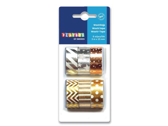 PLAYBOX Washitape metallfärg 6/fp | Skola och förskola - Hobbymaterial - Tejp | Kontorsexperten