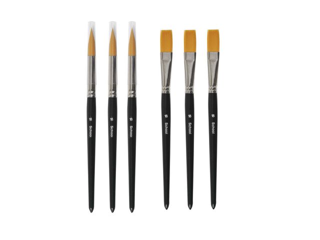 PLAYBOX Syntetpenslar nr 18 6/fp | Skola och förskola - Målarfärg och tillbehör - Penslar | Kontorsexperten