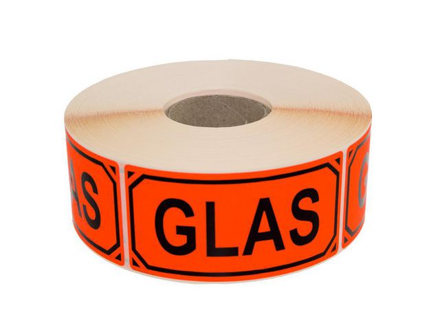 Varningsetikett Glas text 1000/rl | Emballage och lagerutrustning - Etiketter och godsmärkning - Specialetiketter | Kontorsexperten