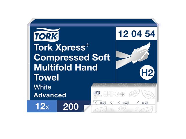 Produktfoto för Tork Pappershandduk Xpress Komprimerad Mjuk Multifold Advanced H2