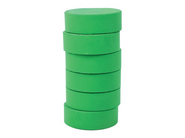 PLAYBOX Färgpuckar 57mm, grön 6/fp | Skola och förskola - Målarfärg och tillbehör - Färgblock | Kontorsexperten