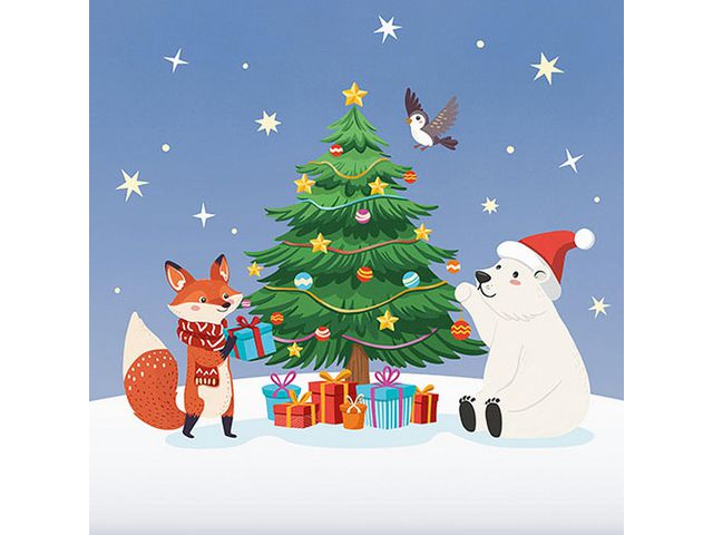 PAPSTAR Servett Christmas 3-lags 1/4 33x33cm 20/fp | Kök och servering - Servetter och dukar - Servett - 3-lagers | Kontorsexperten