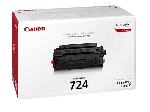 Canon Toner, 724, svart, 3481B002 | Toner och bläck - Tonerkassetter - Toner Canon | Kontorsexperten