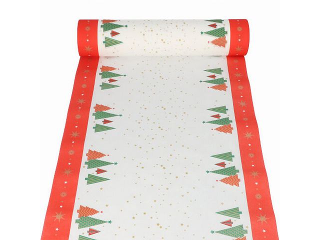 PAPSTAR Bordslöpare Xmas Trees airlaid 24mx40cm | Kök och servering - Servetter och dukar - Dukrullar | Kontorsexperten