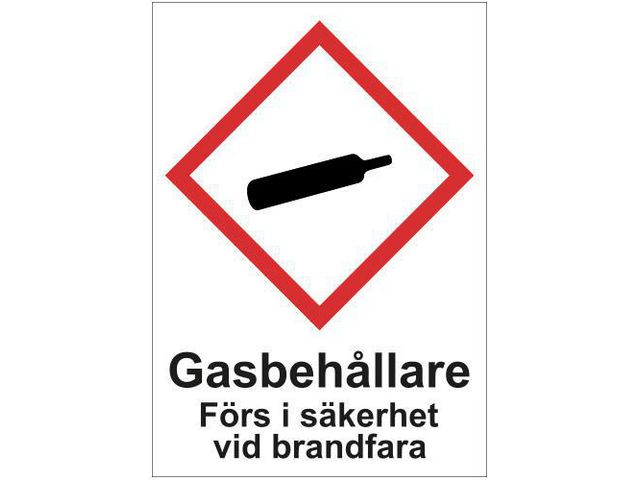 Skylt Gasbehållare A4 Plast | Skyddsutrustning - Säkerhetsmärkning och skyltar - Skyltar | Kontorsexperten