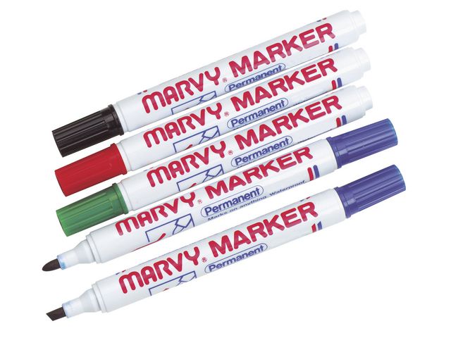 Marvy Märkpenna Permanent, 1 - 1,5 mm linjebredd, svart | Kontorsmaterial - Pennor - Märkpennor - Rund spets | Kontorsexperten