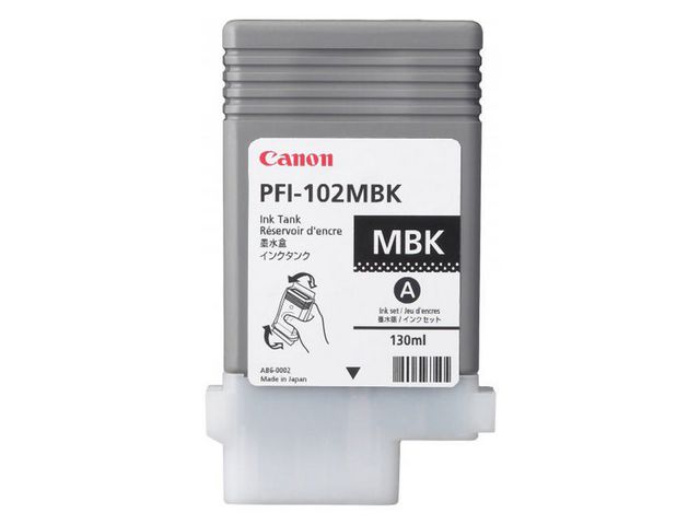 Produktfoto för Canon Bläckpatron, PFI-102 MBK, matt svart, singelförpackning, 0894B001