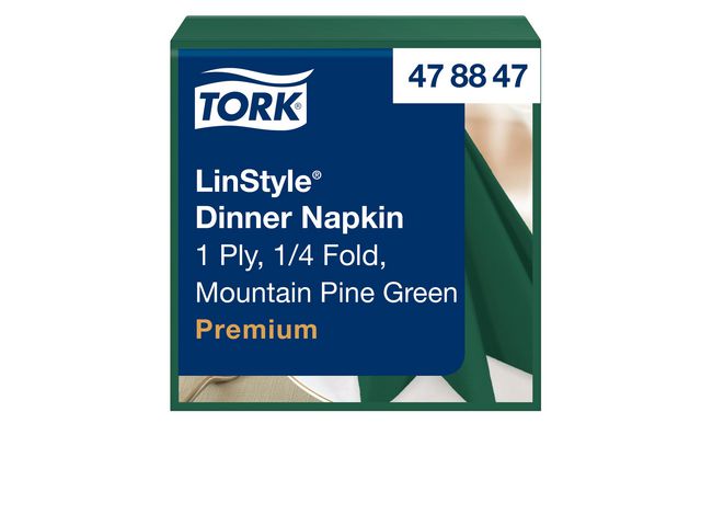 TORK Servett LinStyle grön 39x39cm 50/fp | Kök och servering - Servetter och dukar - Servett - 3-lagers | Kontorsexperten