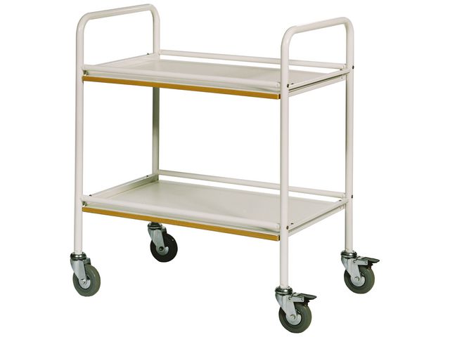Rullbord 2 hyllplan Vit | Emballage och lagerutrustning - Lagerutrustning - Vagnar | Kontorsexperten