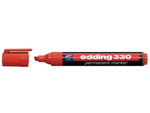 edding Märkpenna Permanent 330 med snedskuren spets, 1–5 mm, röd