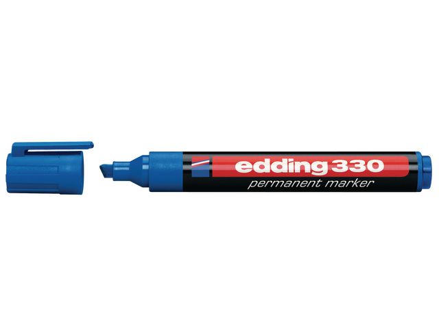 edding Märkpenna Permanent 330 med snedskuren spets, 1–5 mm, blå