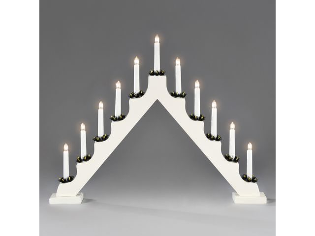 KONSTSMIDE Elljusstake 11 ljus 65,5x51cm trä vit | Kontorsmöbler och inredning - Lampor och belysning - Ljusstakar | Kontorsexperten