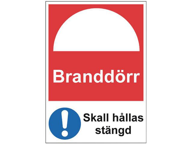 Skylt Branddörr A4 Aluminium | Skyddsutrustning - Säkerhetsmärkning och skyltar - Skyltar | Kontorsexperten