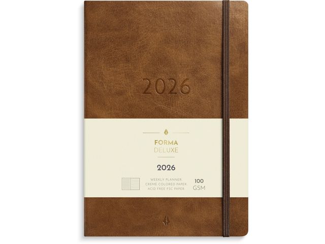 Burde Stor Veckokal. Forma Deluxe 2026 brun | Almanackor och kalendrar - Veckokalendrar - Stora veckokalendrar | Kontorsexperten