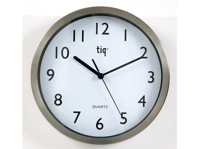 Väggur TIQ 25cm aluminium | Kontorsmöbler och inredning - Väggur - Väggur | Kontorsexperten