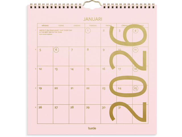 Burde Väggkalender Color 2026 | Almanackor och kalendrar - Väggkalendrar - Bildkalendrar | Kontorsexperten