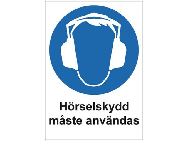 Skylt Hörselskydd A4 Plast | Skyddsutrustning - Säkerhetsmärkning och skyltar - Skyltar | Kontorsexperten