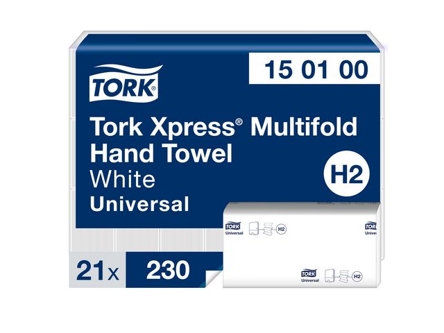 TORK Pappershandduk Advanced Xpress Universal H2 vit 4830/fp | Städ och hygien - Toalettpapper och torkpapper - Pappershanddukar | Kontorsexperten