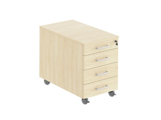 DENORD DESIGN Hurts mobil 4 lådig, djup 600mm björk | Kontorsmöbler och inredning - Bord och hurtsar - Hurtsar | Kontorsexperten