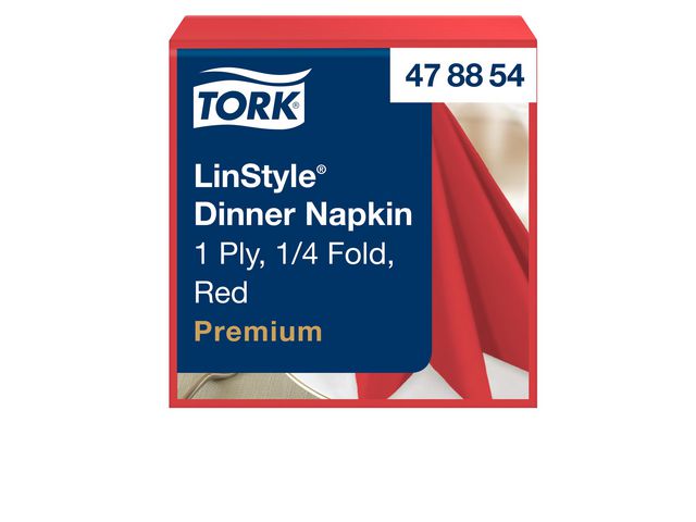 TORK Servett LinStyle röd 39x39cm 50/fp | Kök och servering - Servetter och dukar - Servett - 3-lagers | Kontorsexperten