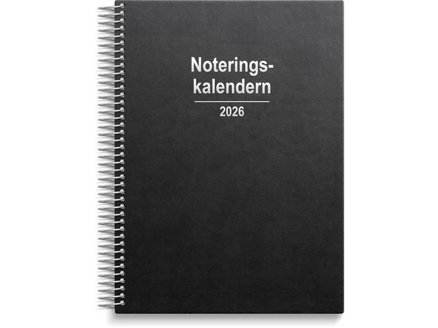 Burde Noteringskalendern 2026 svart | Almanackor och kalendrar - Veckokalendrar - Noteringskalendrar | Kontorsexperten