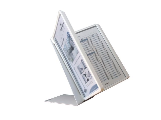 Durable Displayställ, polypropylen, A4, 10 paneler och titelhållare, vitt | Kontorsmaterial - Till skrivbordet - Bordsställ och panelsystem | Kontorsexperten