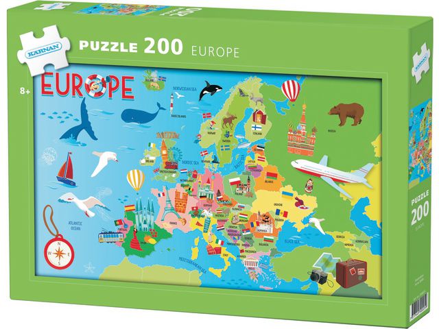 KÄRNAN Pussel Europa 200 bitar | Skola och förskola - Lekmaterial - Pussel - Askpussel | Kontorsexperten